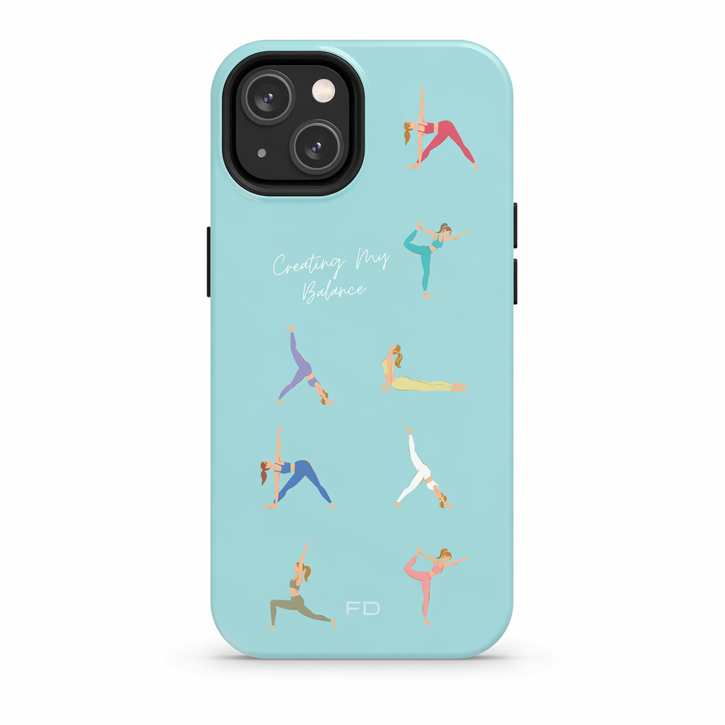 Blue iPhone Tough Case with Wireless Charging for Yoga Enthusiasts Default