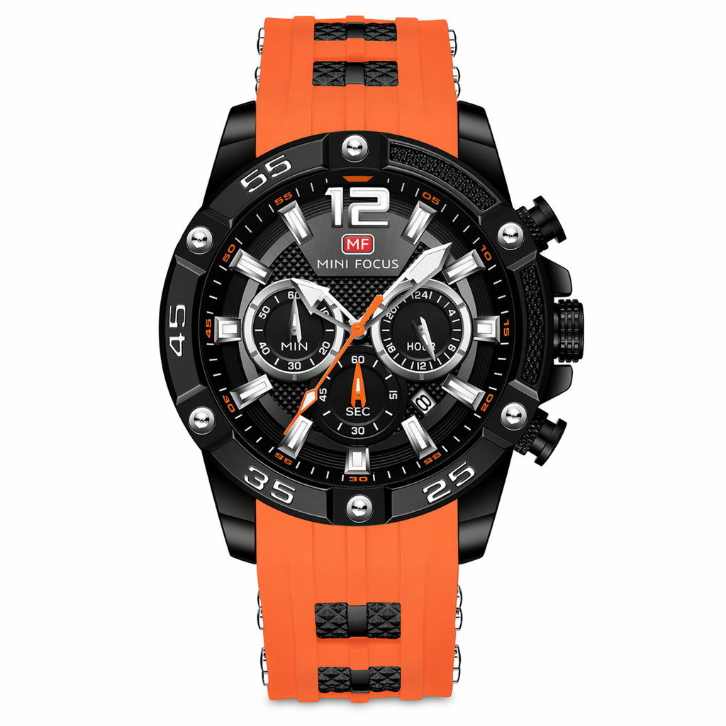 Waterproof Chronograph Watch for Men Orange