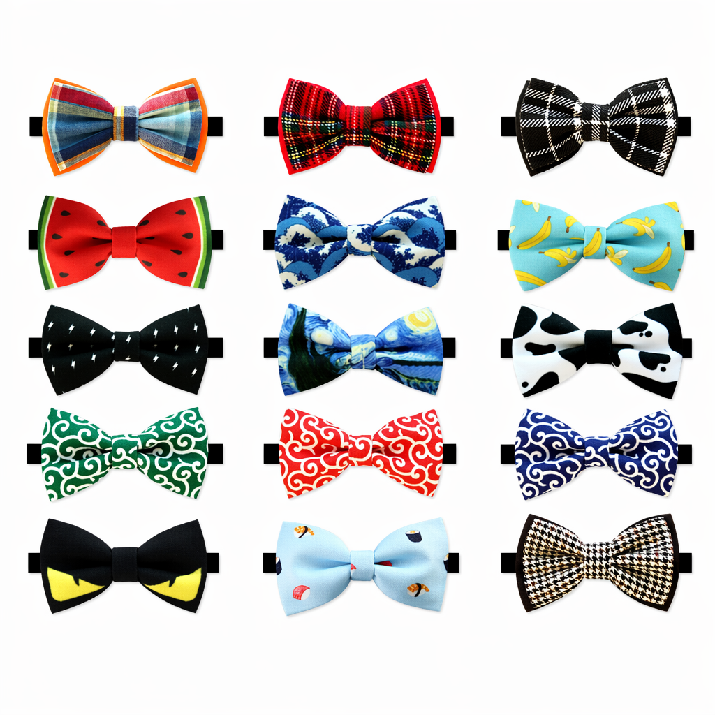Cute Dog Bow Ties with Velvet Collar Default