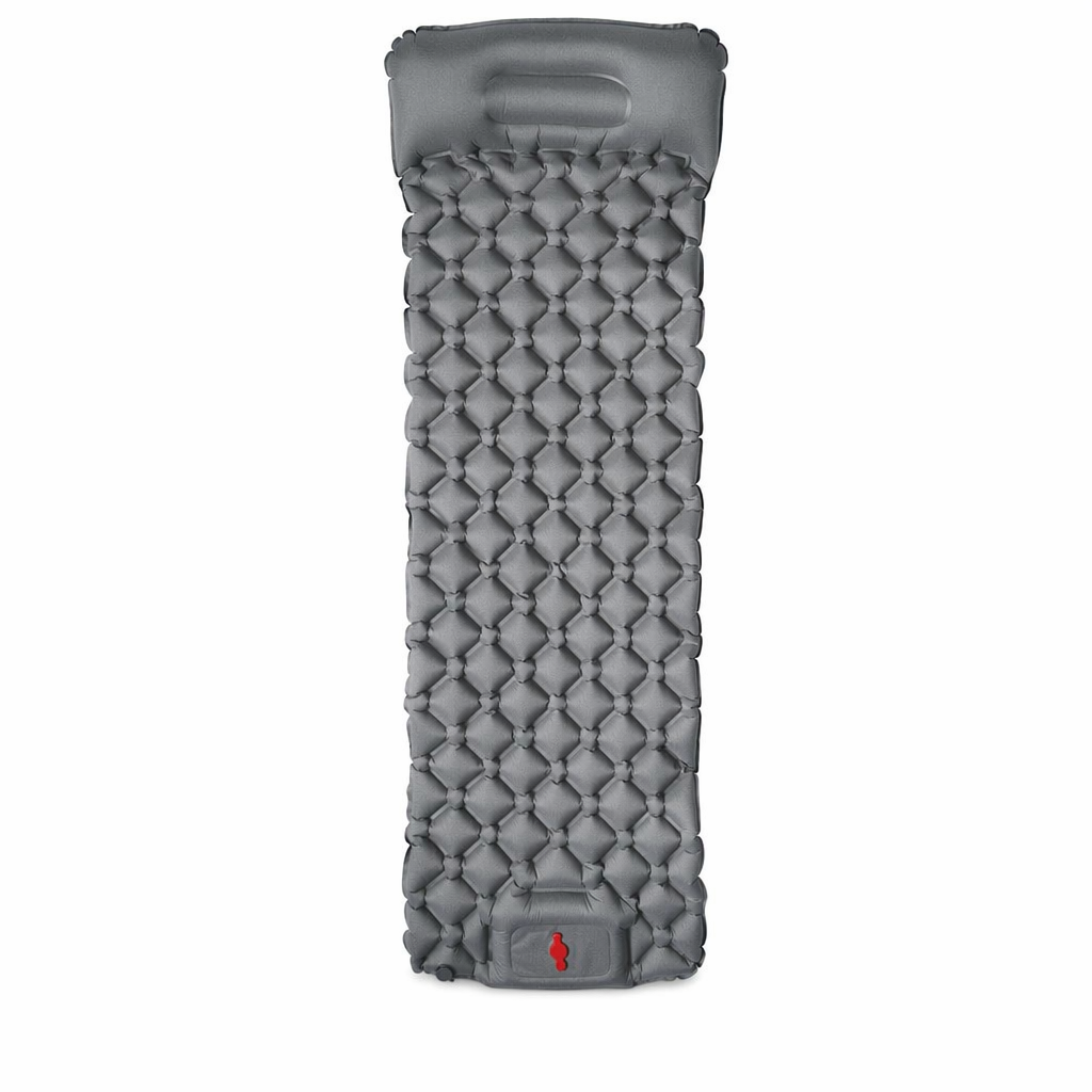 Inflatable Outdoor Mat with Pump and Neck Support Gray