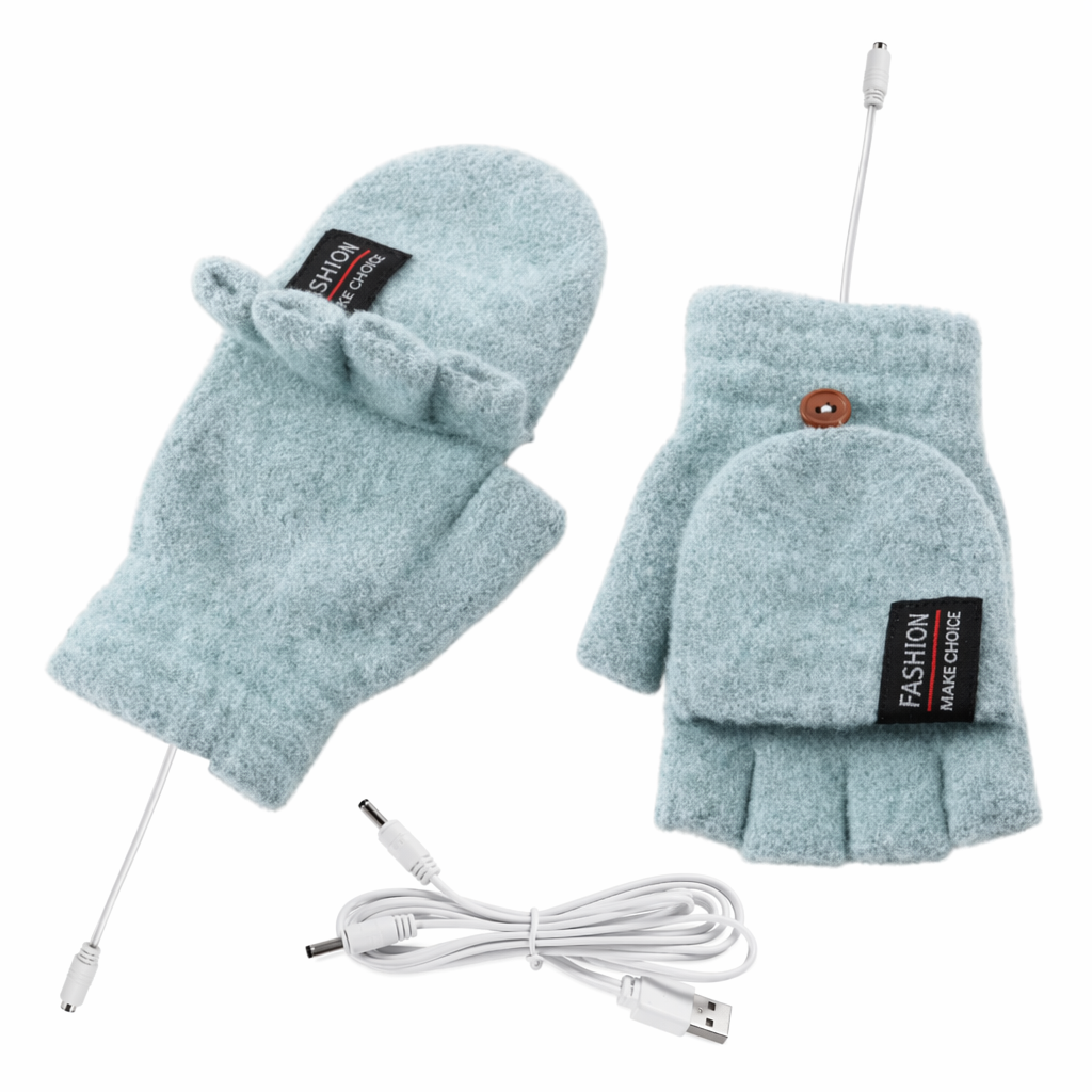 USB Convertible Heating Gloves Mint