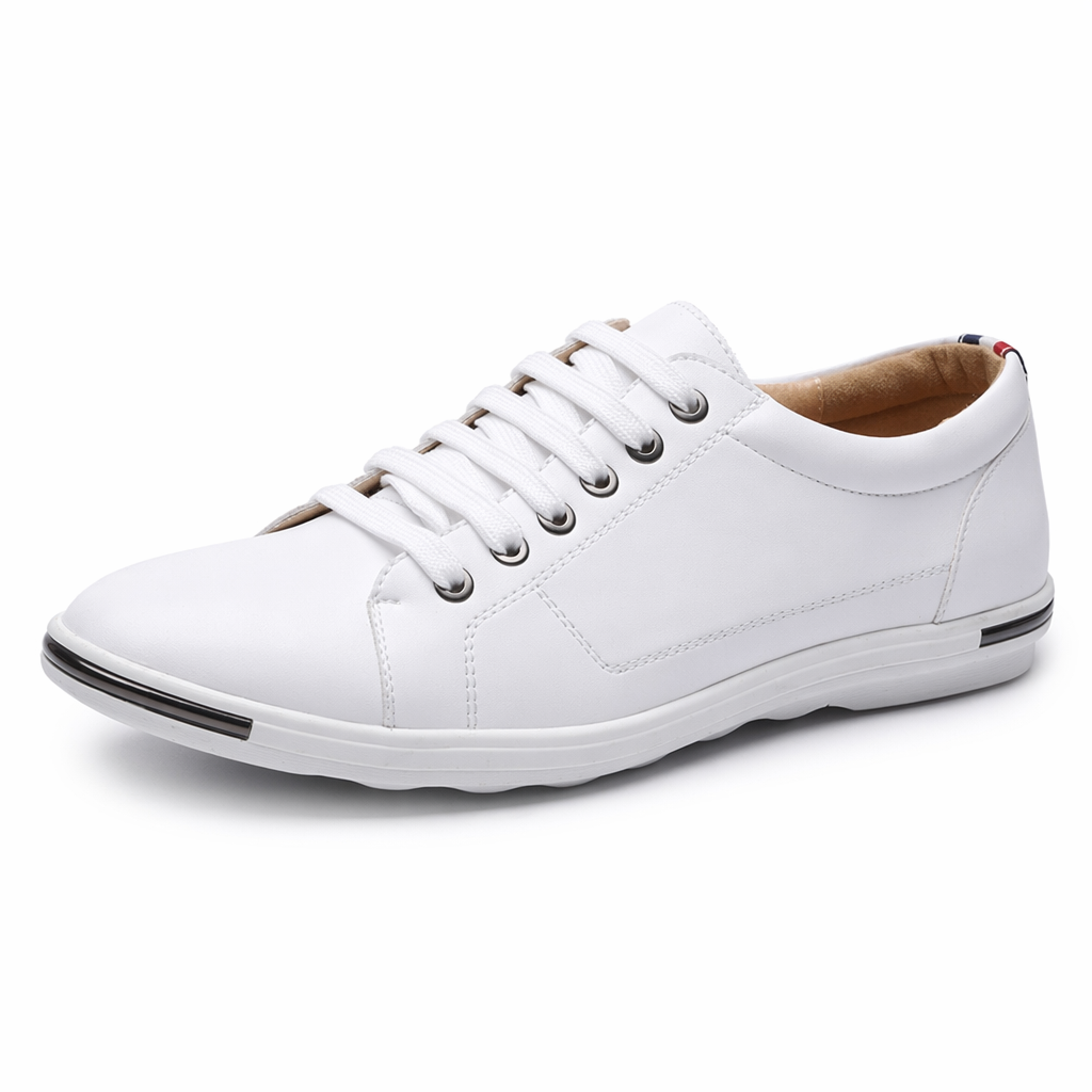 Casual Lace-Up Shoes for Men's Street Style White
