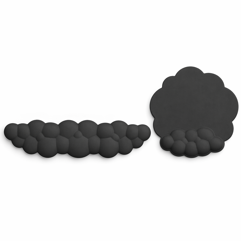 Memory Foam Mousepad with Wrist Support Black