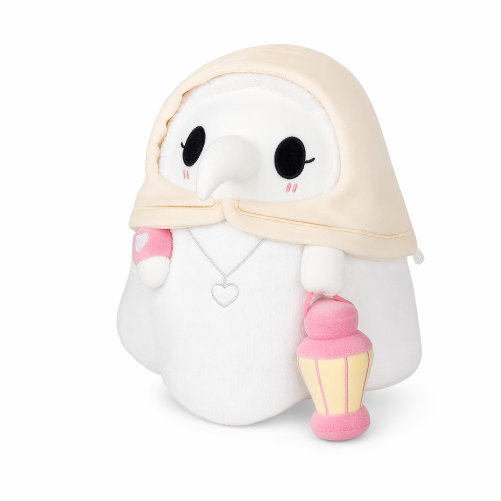 Glow in the Dark Plague Doctor Plush Toy White