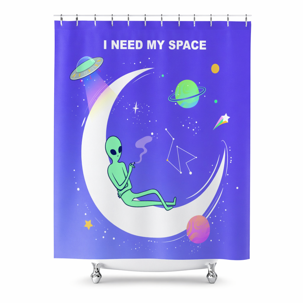 I Need My Space Alien Shower Curtains Default