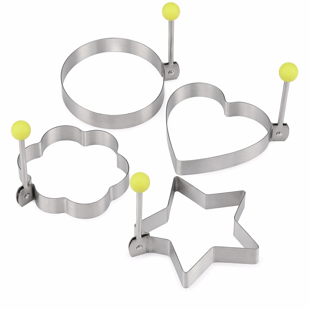 Stainless Steel Pancake Shaping Mold Set - 4 Pieces Default
