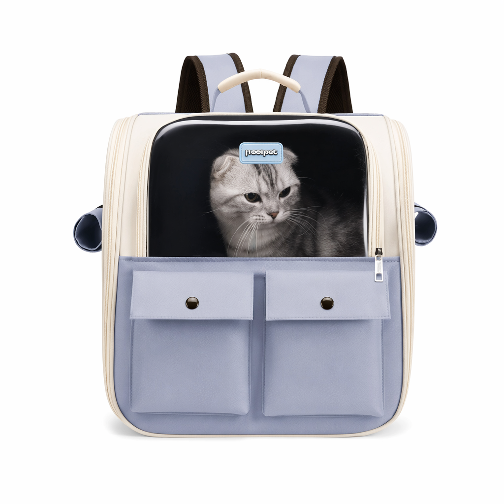 Breathable Travel Backpack for Pets Gray