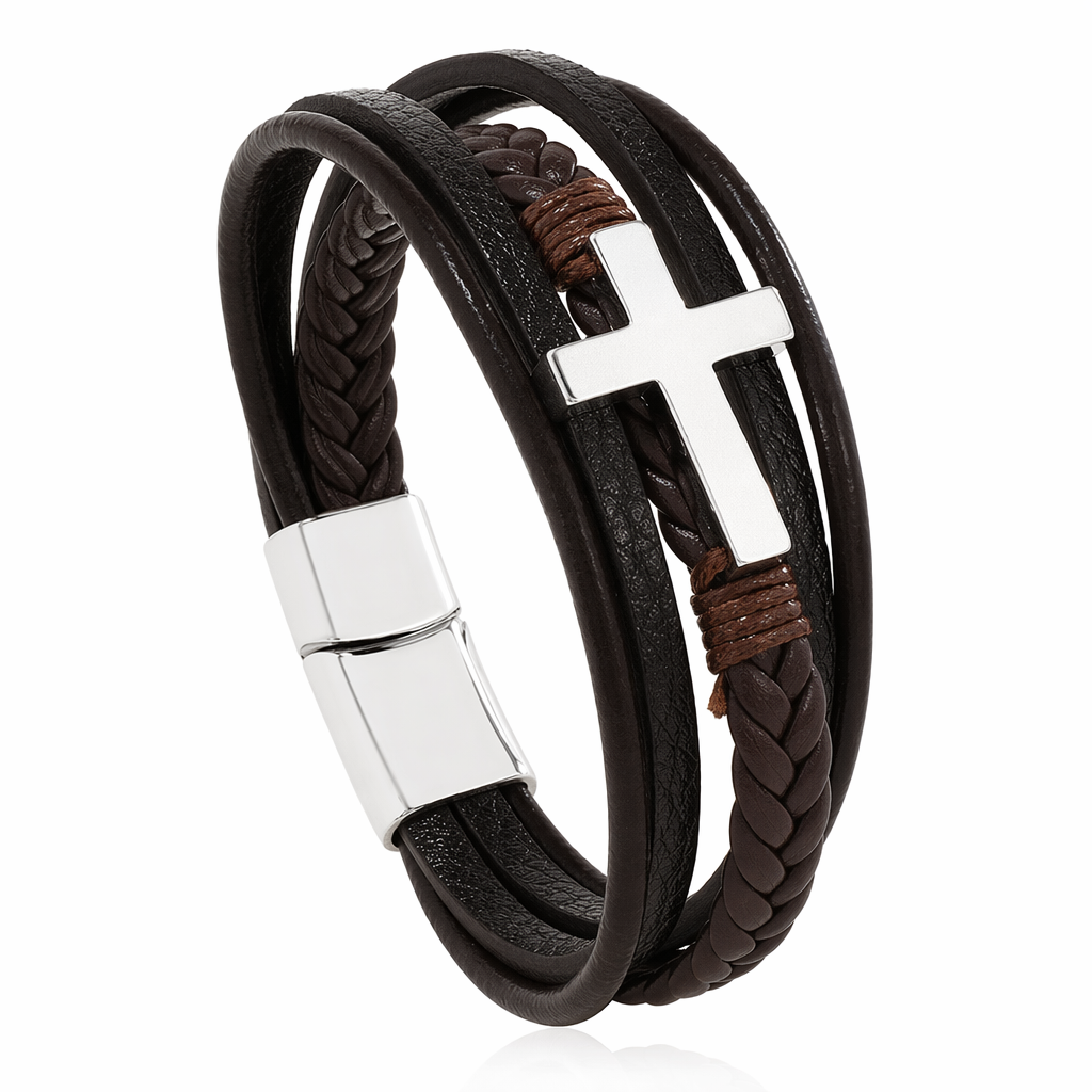 Vegan Leather Bracelet with a Layered Appearance 4