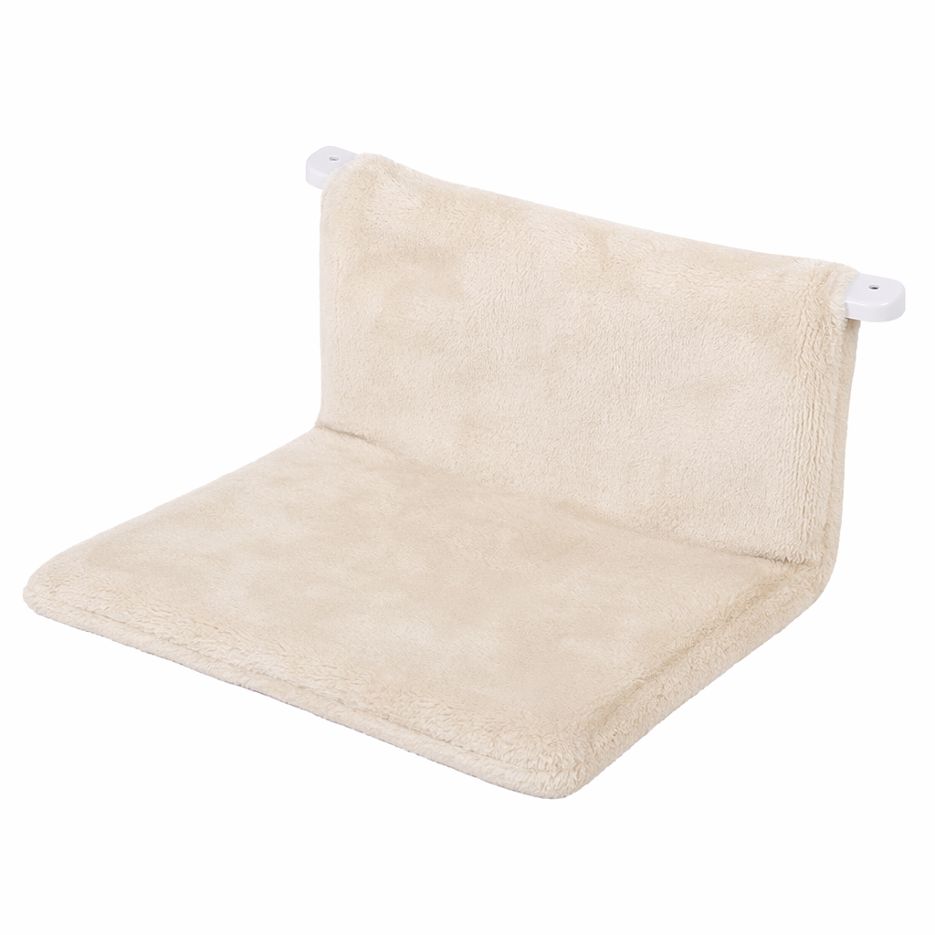 Portable Cat Hammock Bed - The Perfect Cozy Spot for Your Feline Companion on the Go Beige