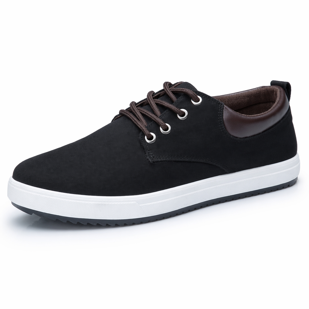 Breathable Lace-Up Casual Shoes for Men Black