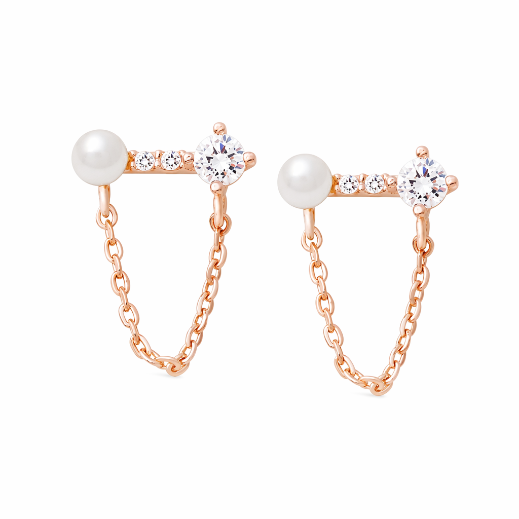 Gold-Plated Clara Chain Hoop Earrings Default