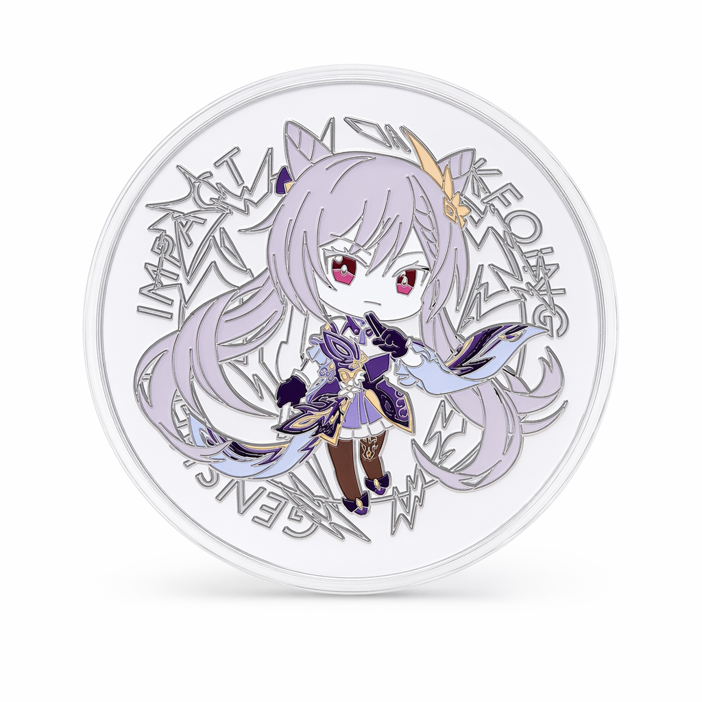 Genshin Impact Collectible Coins with Case Keqing