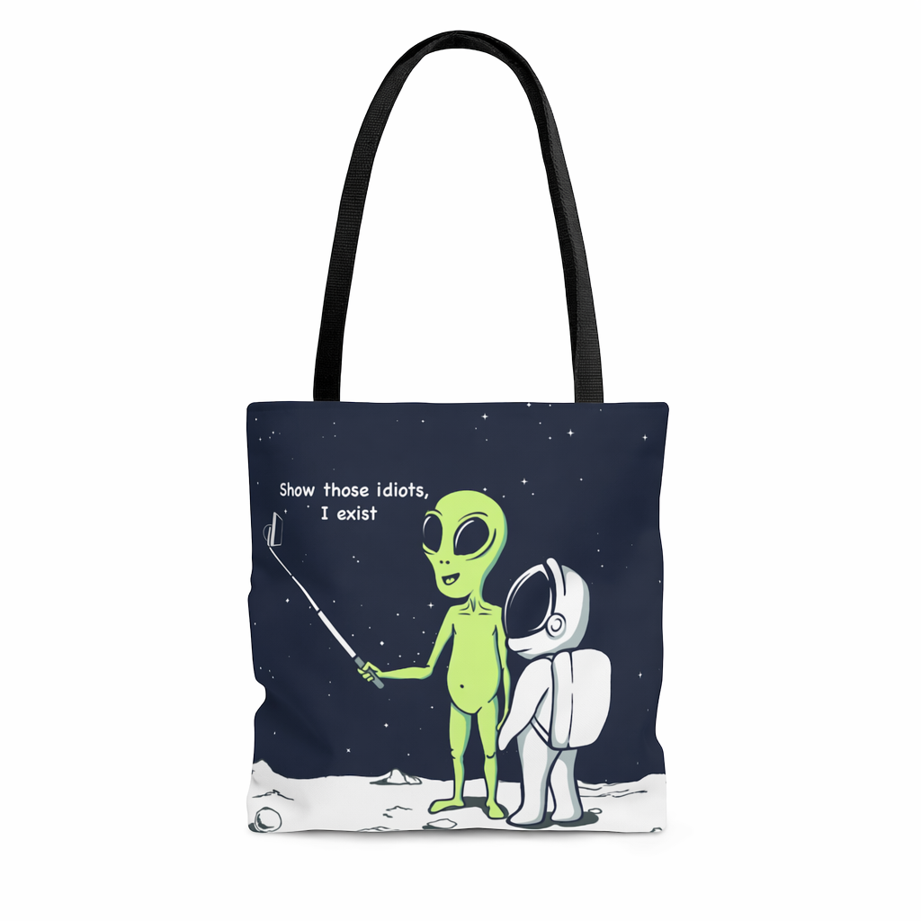 Alien Comedy: Proving My Existence Tote Bag (Medium) Default