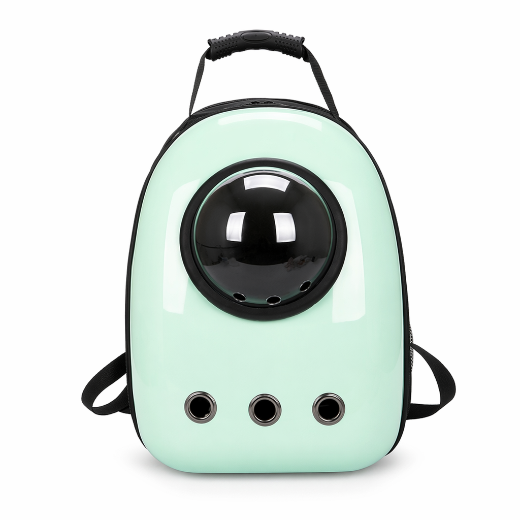 Hard Case Backpack for Traveling with Pets Green