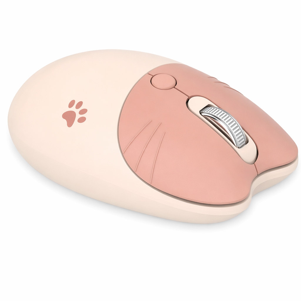 Cute Bluetooth Wireless Mouse in Pastel Beige