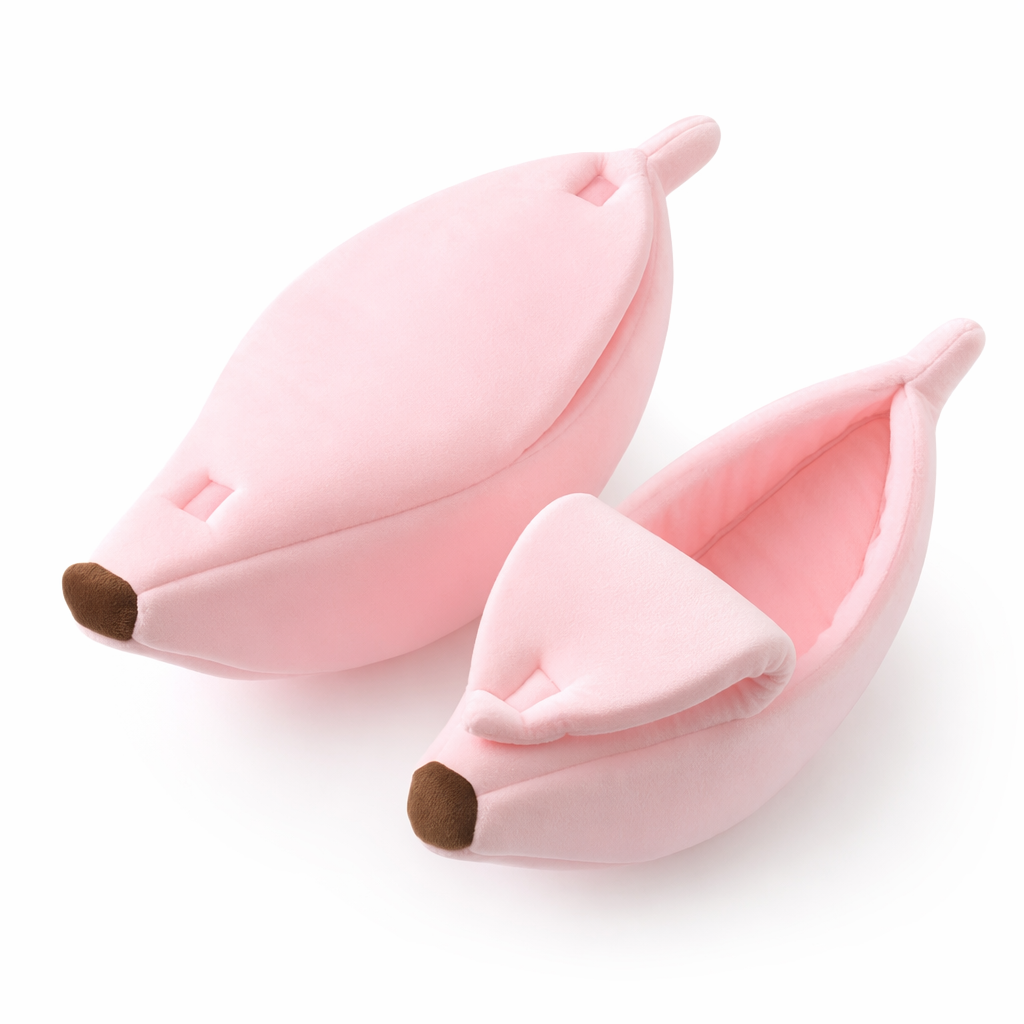 Pet Bed with a Banana Motif Pink 1PC