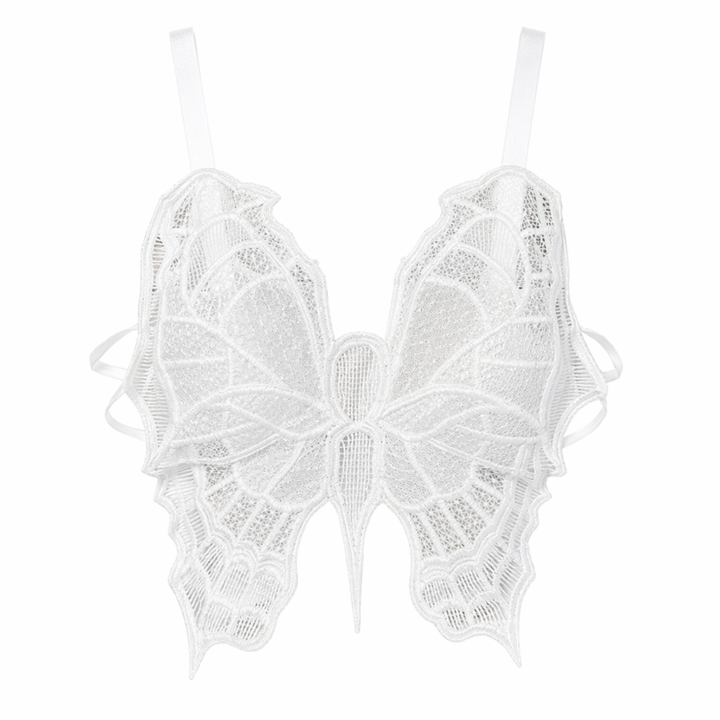 Fluttery Butterfly Lace Corset Camis Default