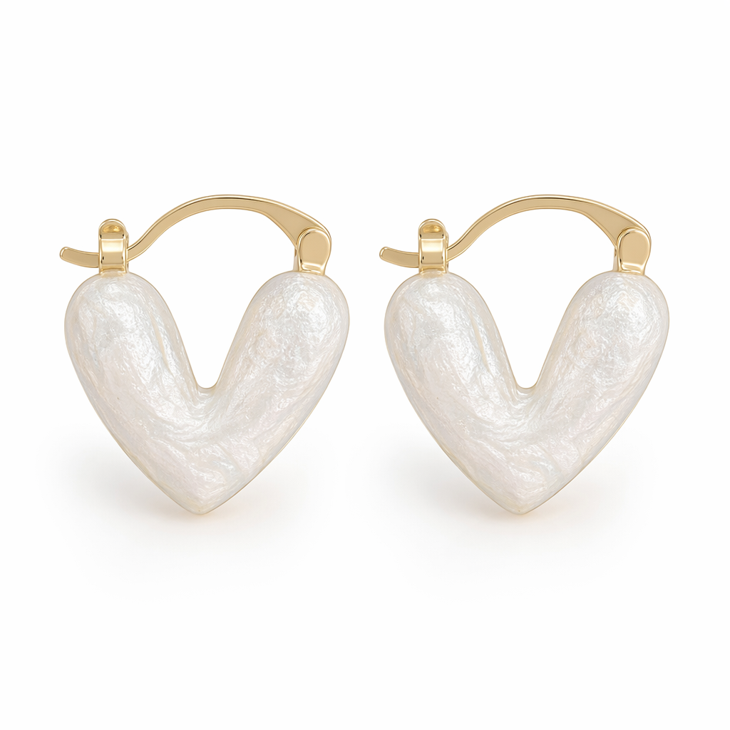 Korean Fashion Heart-Shaped Hoop Earrings 1