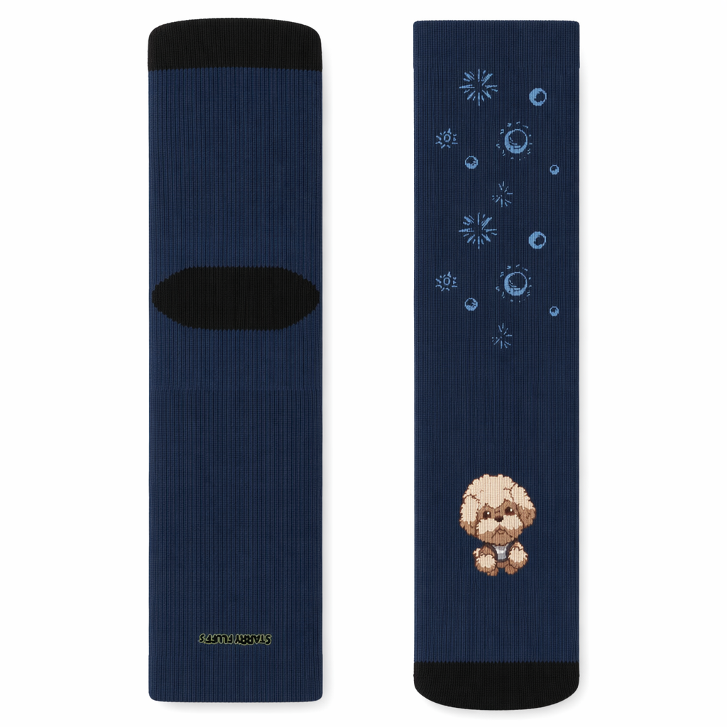 Pookie Poodle Space Adventure Novelty Socks by Starry Fluff Default