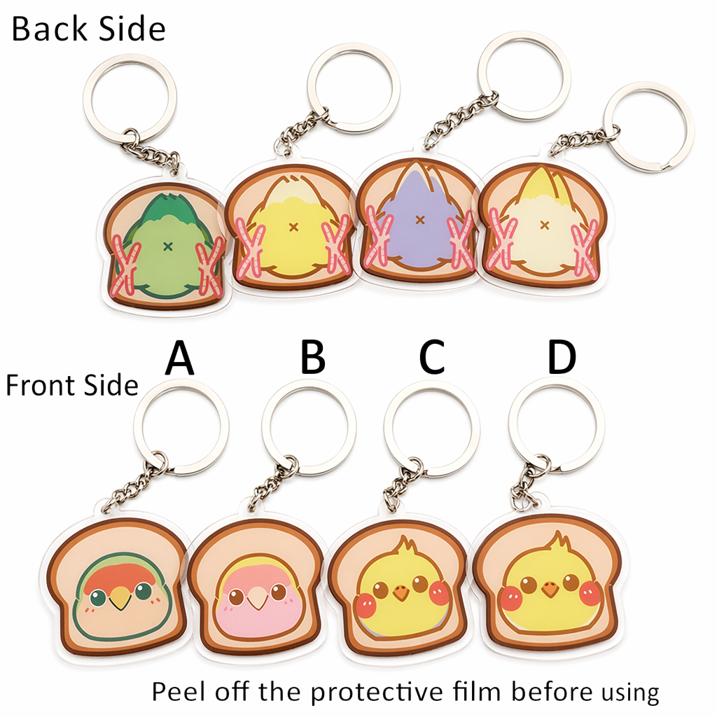 Cockatiel Key Rings with Cute Design B