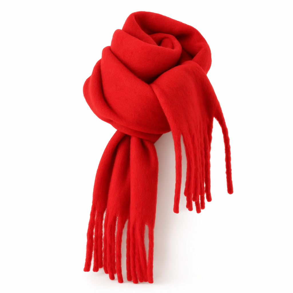 Thick and Cozy Wrap Scarf Red