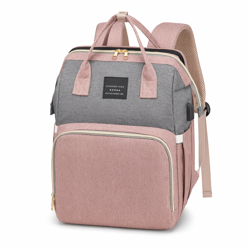 Versatile Diaper Tote with Enhanced Play Mode Pink