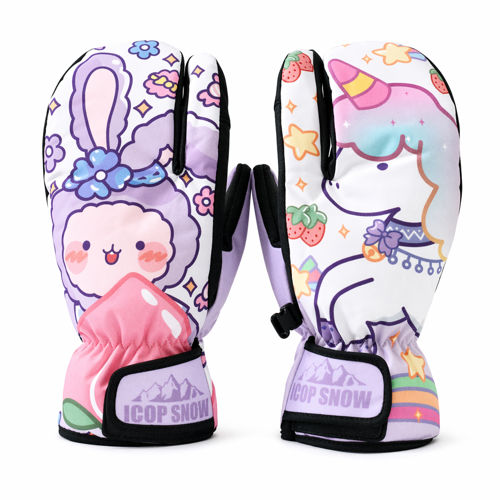 Snowboard Mittens with Cute Design C