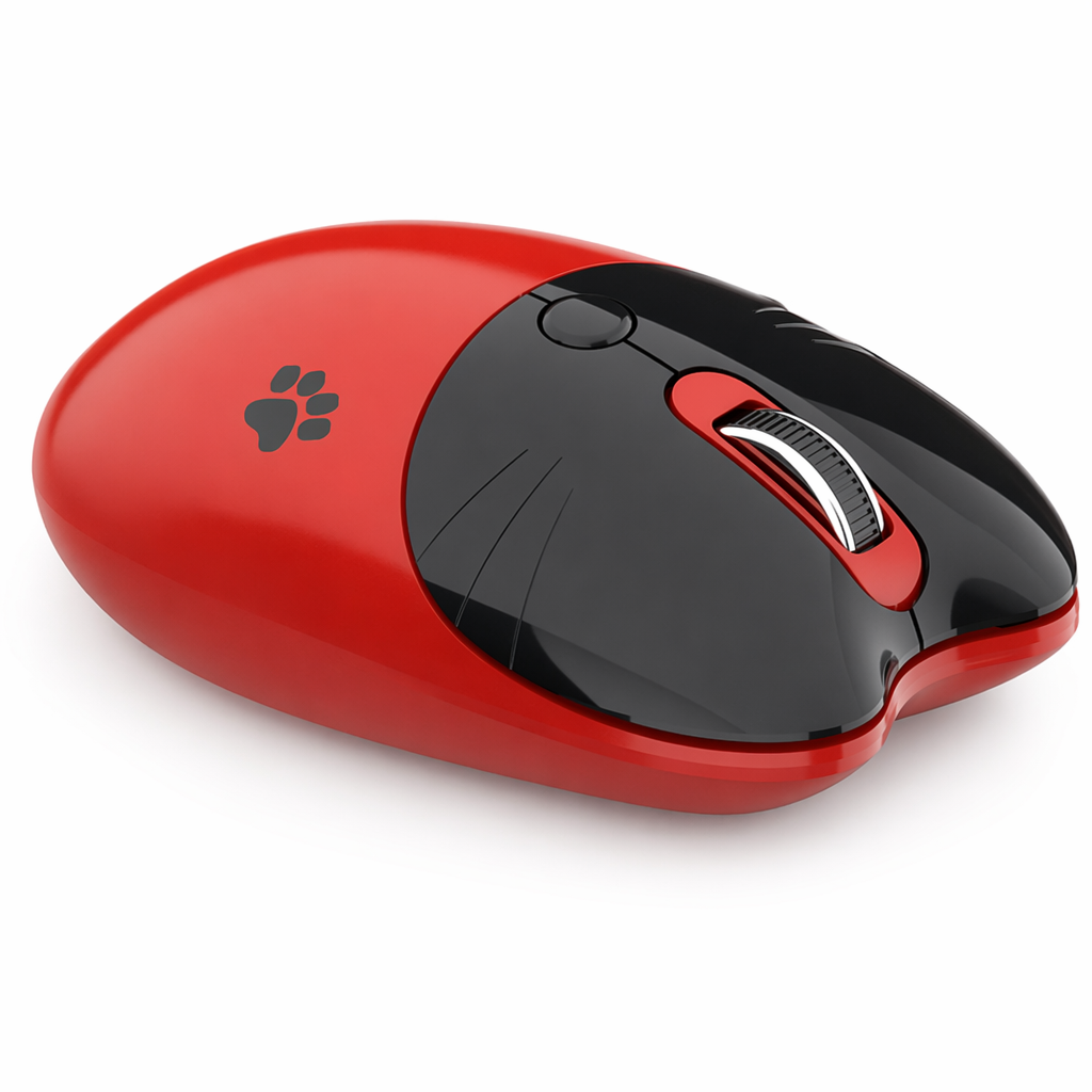Cute Bluetooth Wireless Mouse in Pastel Red