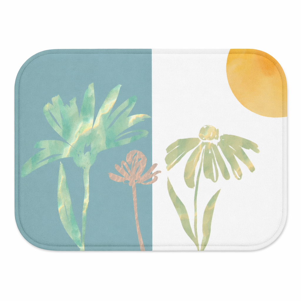 Floral Sun Abstract Bath Mat Default