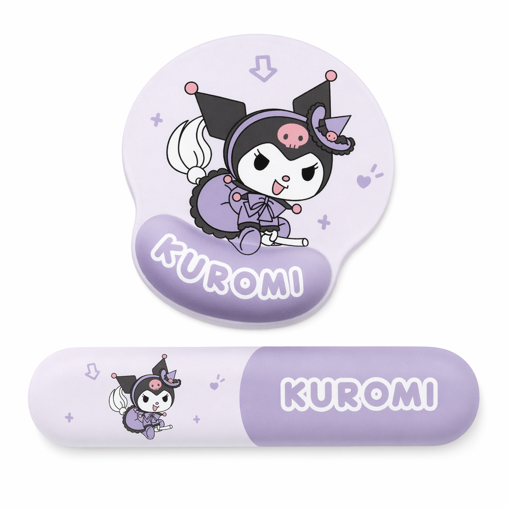 Cute Mouse Pad & Purple Keyboard Wrist Rest Default