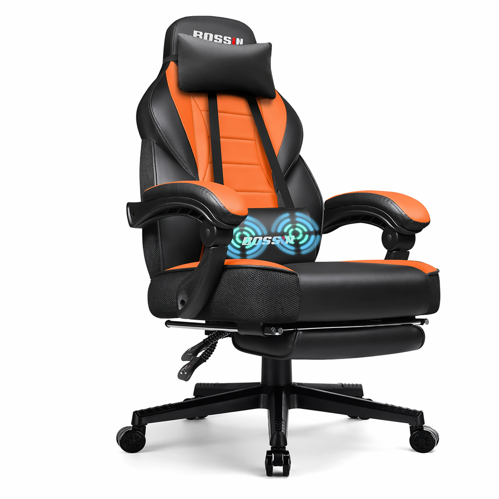 Massage-Enabled Dragon Racing Office Chair Orange