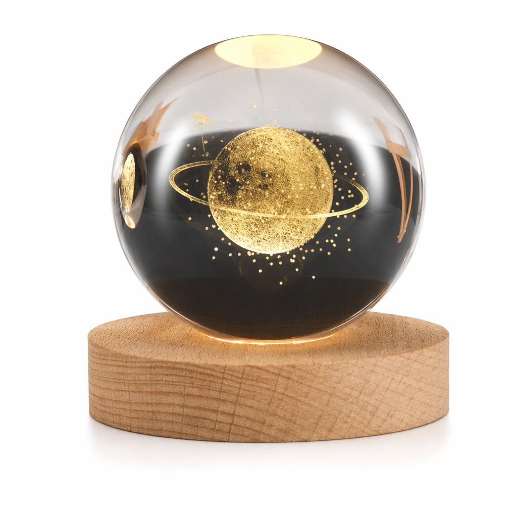 Crystal Ball Engraved with 3D Laser Technology Universe