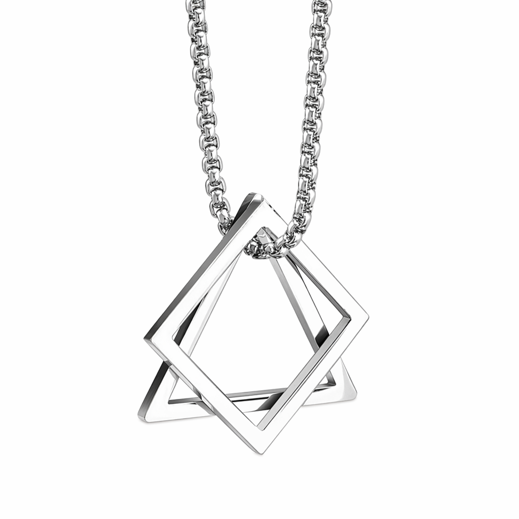 Triangle and Square Geometric Necklace 3