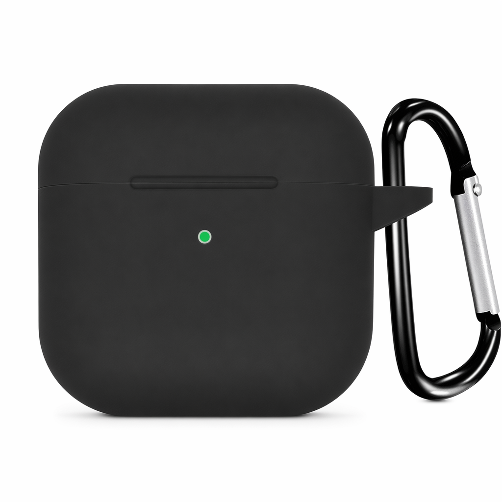 Water-resistant Silicone Carrying Case with Keychain for Airpods (Set of 3) Black