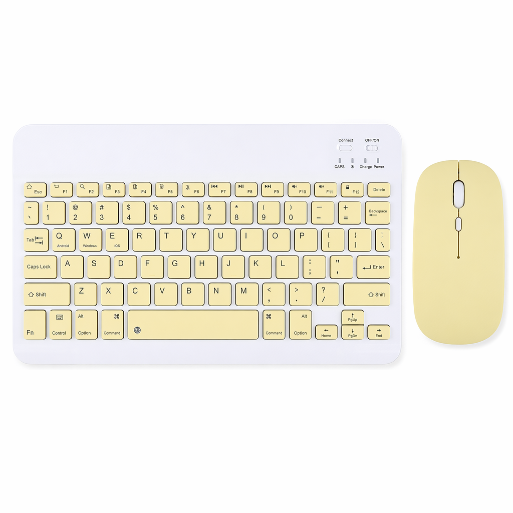 10" Wireless Bluetooth Keyboard and Mouse Set by "" Yellow
