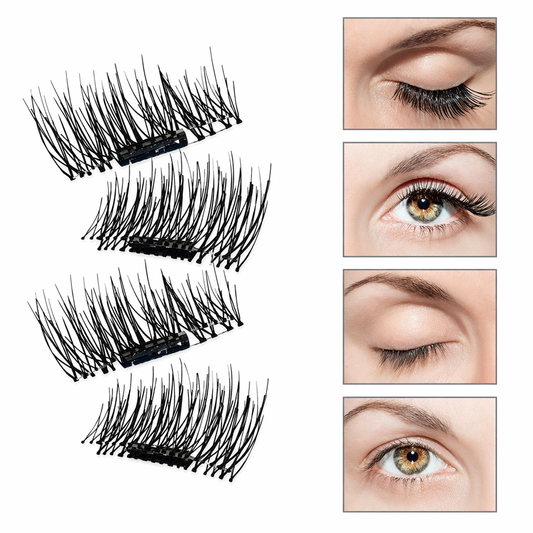 Two Sets of Magnetic False Eyelashes for Repeated Use in 3D Look Default