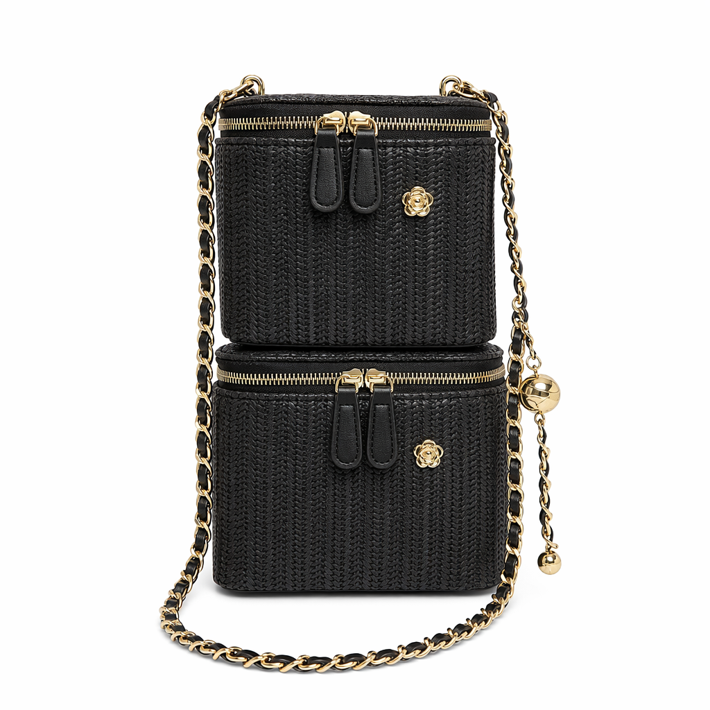 Summer Straw Bucket Bag for Women: Embrace the Season in Style! Black
