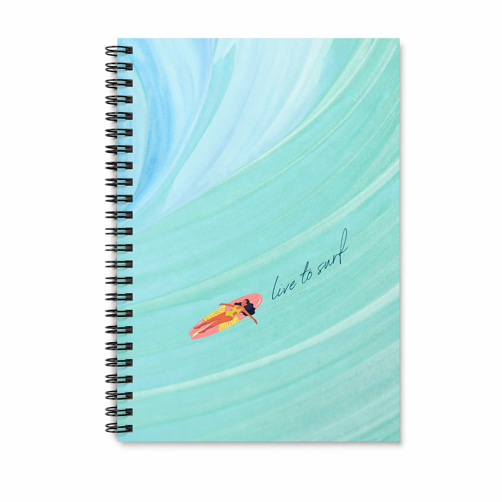 Ocean Spiral Notebook for Surfing Enthusiasts Default