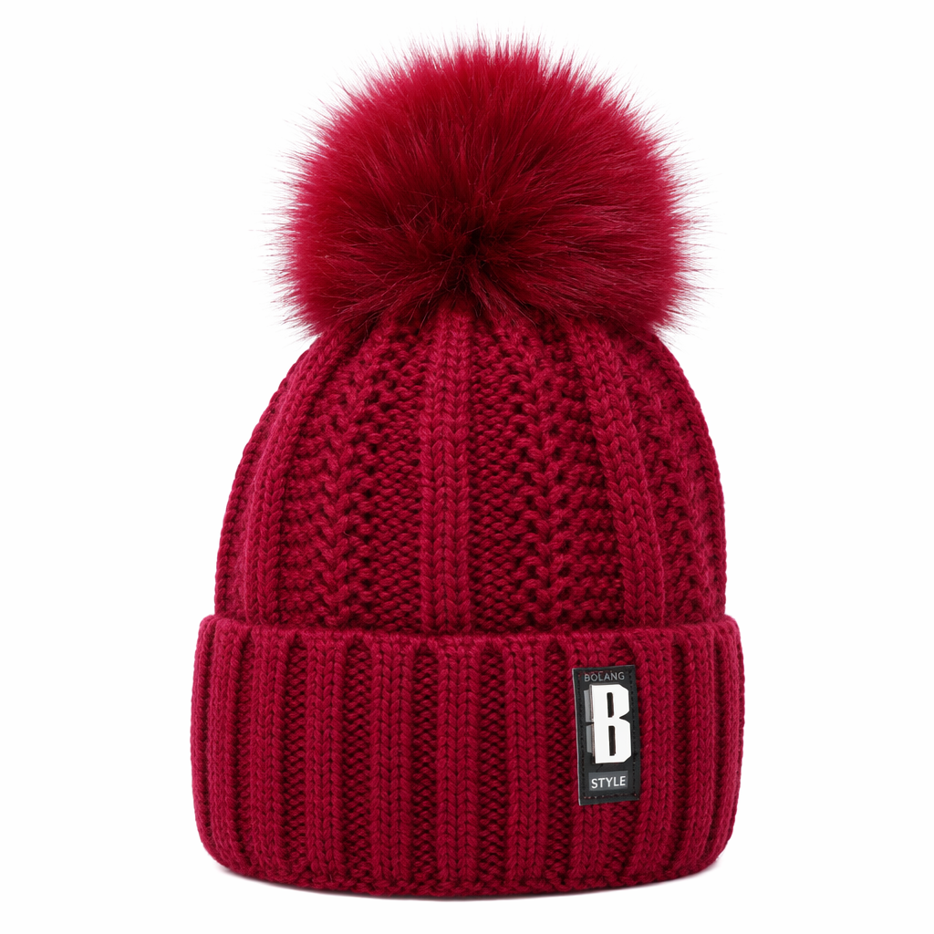 Women's Knitted Winter Beanie Wine