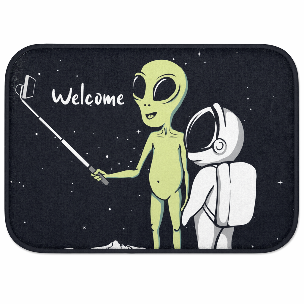 Extraterrestrial Snapping Self-Portrait Bath Mat Default