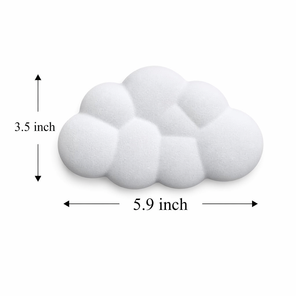 Cloud Keyboard Wrist Rest with Memory Foam white short