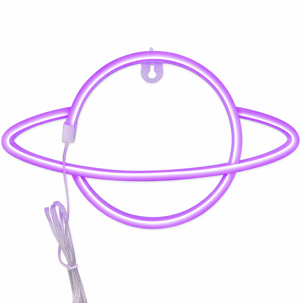 Planet Neon Sign: Celestial Wall Decor I