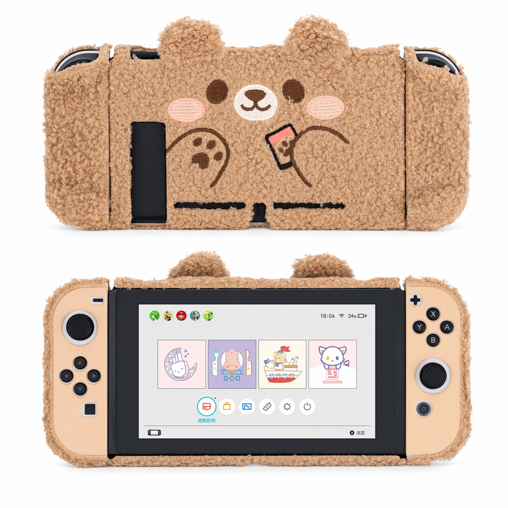Teddy Bear Plush Switch Case with Optional Grips Cover Only
