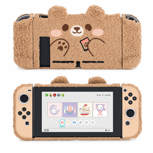 Teddy Bear Plush Switch Case with Optional Grips Cover Only
