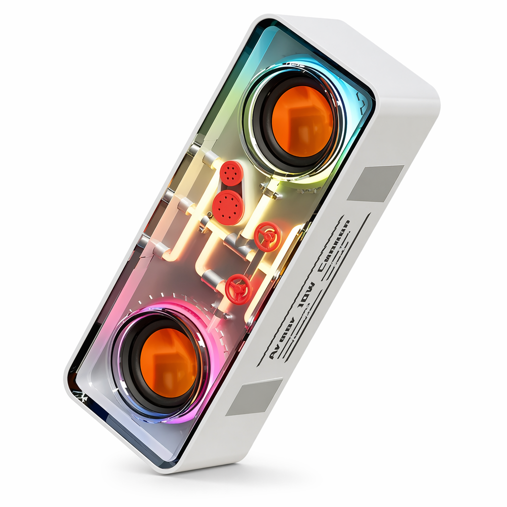 LED Gaming Bluetooth Speaker with RGB Lighting White