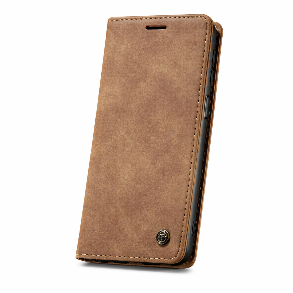 Samsung A13 A33 A53 5G Leather Folio Case Brown