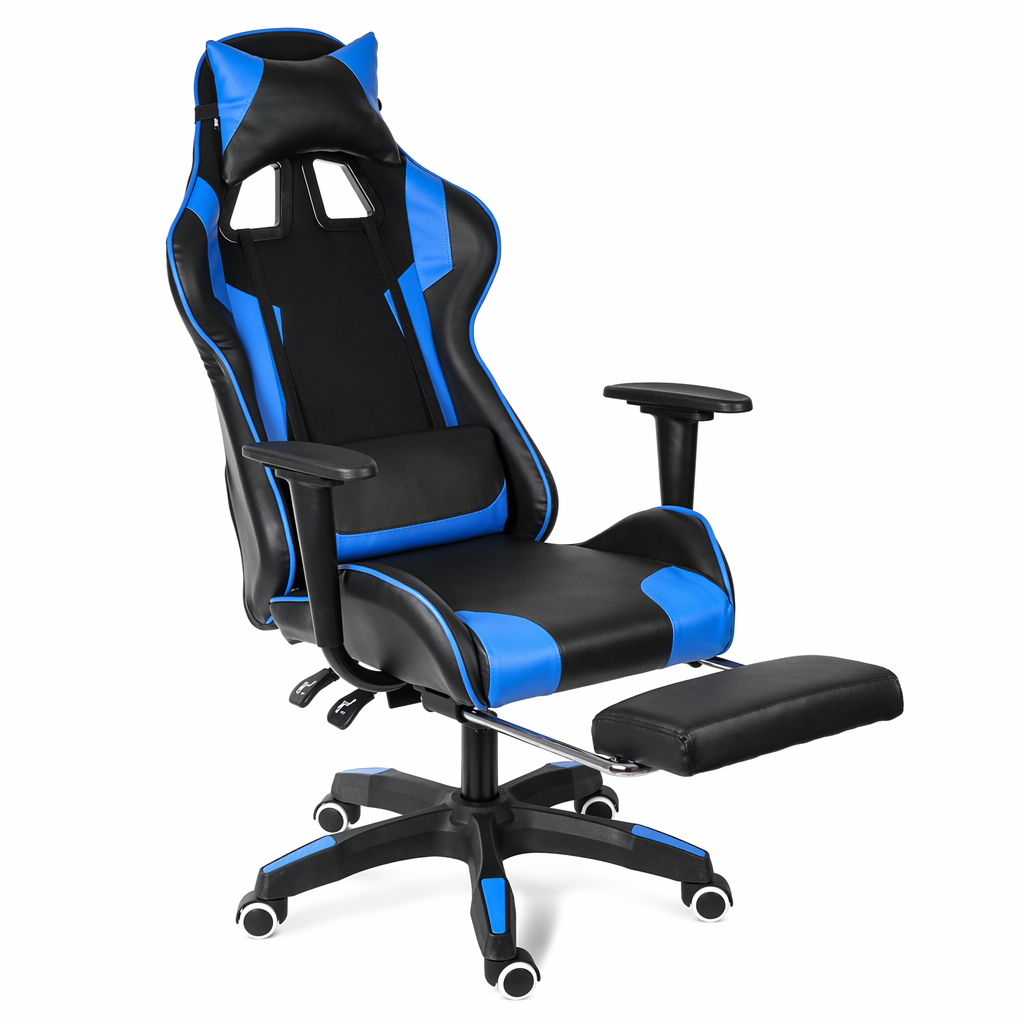 Vegan Leather Gaming Chair - Ninja Dragon Edition Blue