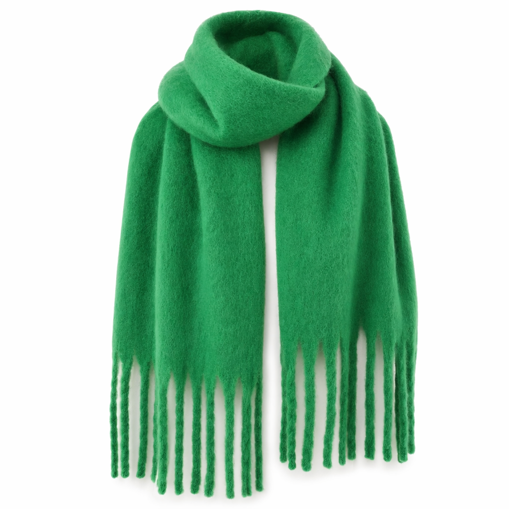 Thick and Cozy Wrap Scarf Green