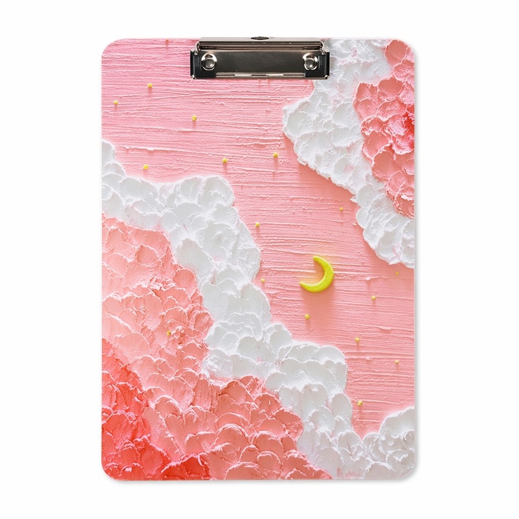 Sky-inspired 3D Clipboard with Grip Pink