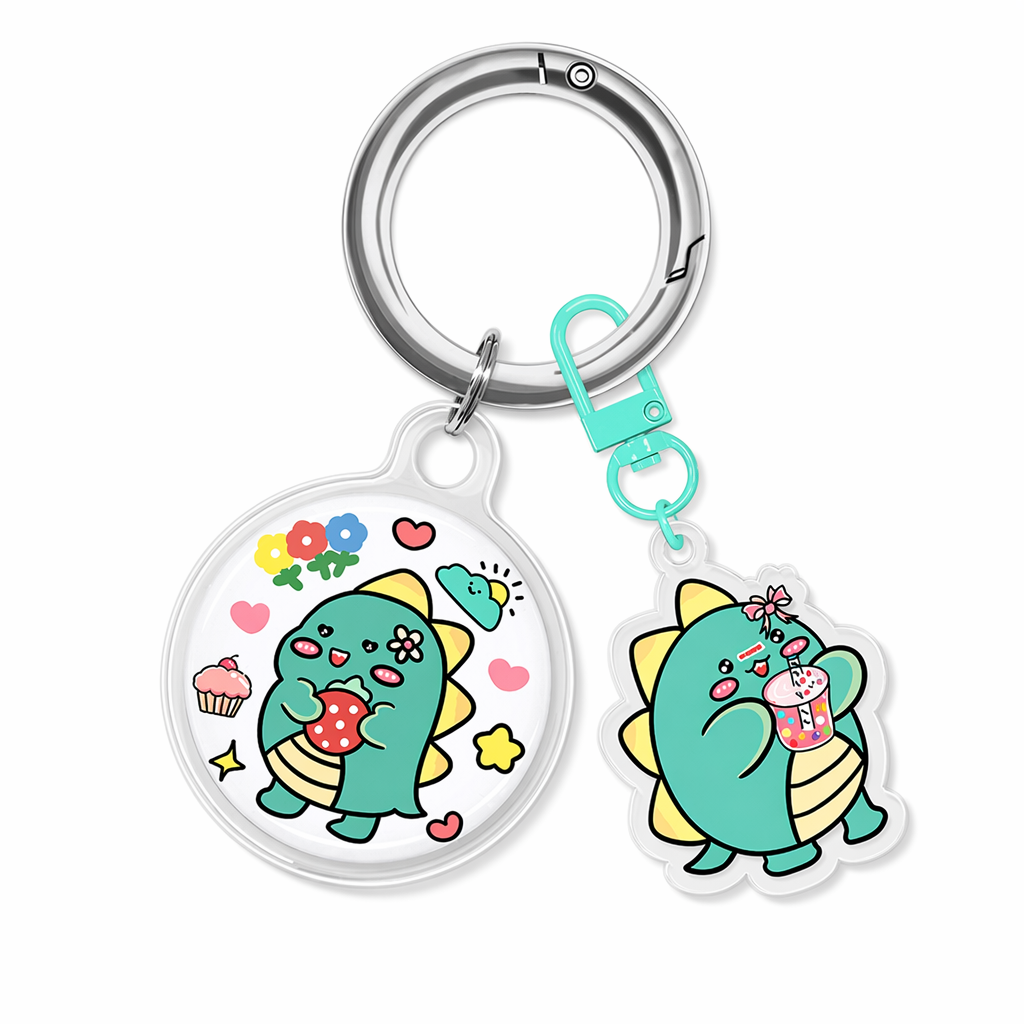 Cute AirTag Case Keychain with Charm G